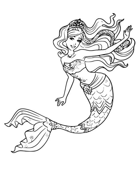 Barbie Mermaid And Dolphin Coloring Page Free Printable Coloring