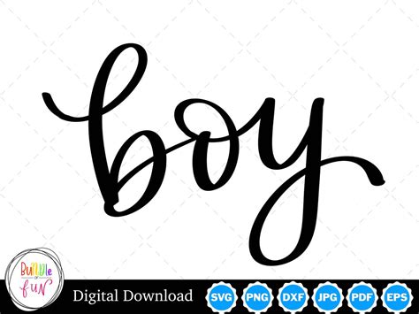 Cursive Script Boy Handwritten Vector Image Cut Files With Svg Eps