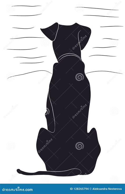 Dog Sitting Silhouette, Vector Stock Vector - Illustration of game ...