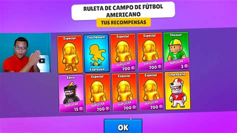 😱de Esta Manera Consigo La Nueva Skins Dorada De La Nfl 🔥en Stumble Guys Nueva Ruleta Especial