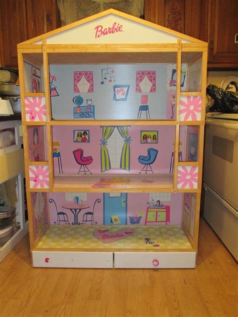 Barbie Size 3 Story Wooden Doll House Kids Doll House Wooden