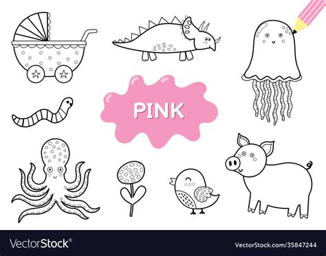 Color Pink Coloring Pages