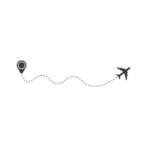 Dashed Line Airplane Route With Location Icon 9409756 PNG