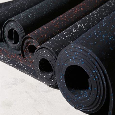 Rubber Flooring In Roll For Gym Floor Black SBR Colorful EPDM Flecks