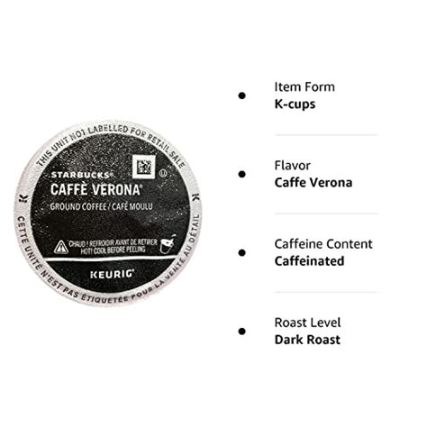 Starbucks Coffee K Cup Pods Caff Verona Dark Roast Coffee Notes Of