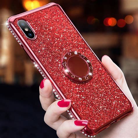 Iphone Xr Caseglitter Cute Phone Girls Women Case With Kickstand