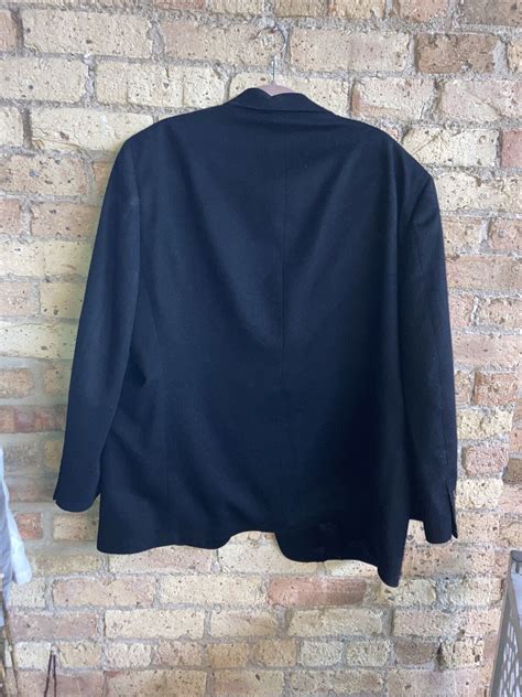 Bill Blass 100 Cashmere Black Mens Blazer 48 Regul… Gem