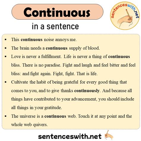 continuous   sentence sentences  continuous  english