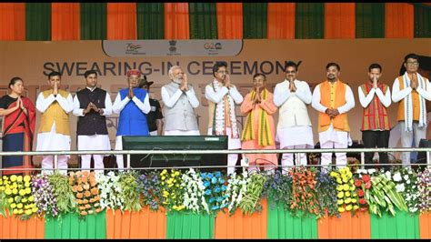 In Pics Manik Saha Takes Oath As Tripura Cm Pm Narendra Modi Attends