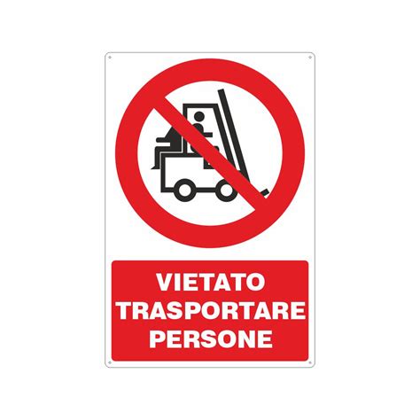 Centro Sill Shop Cartello Vietato Trasportare Persone Segnaletica