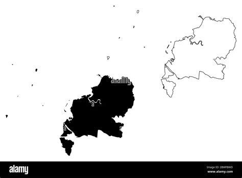 Makassar City Republic Of Indonesia Sulawesi Island Map Vector