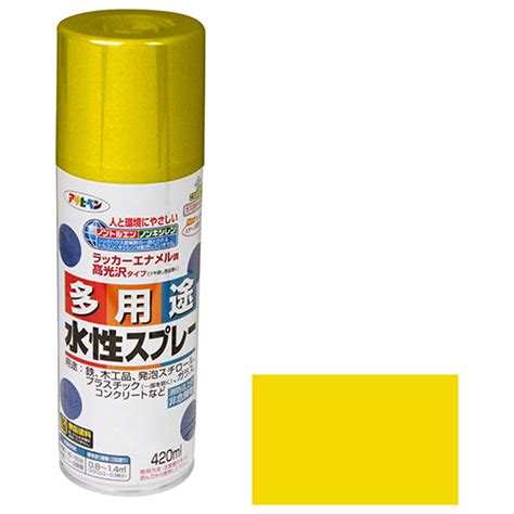 アサヒペン・水性多用途スプレー・420ml イエロー－資材・塗料・スプレー塗料：diyツールのネット卸diytool Net