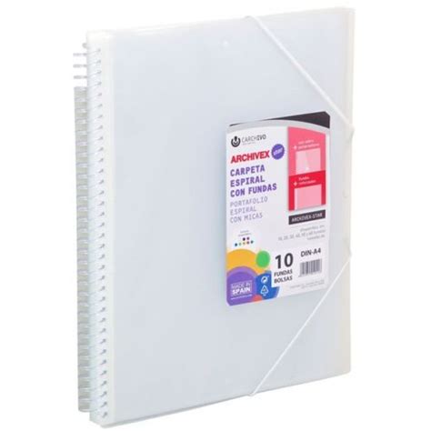 Carpeta 50 Fundas A4 Espiral Archivex Star Transparente Con Ofertas En