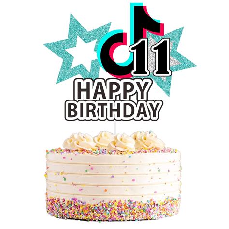 Tik Tok Cake Topper 11 Happy 11th Birthday Tik Tok Cake Topper For 11 Years Old Tik Tok Theme