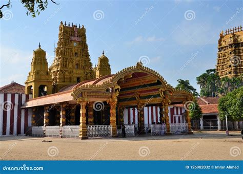 Entrance and Gopuram Towers of Nallur Kandaswamy Hindu Temple To Lord ...