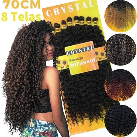 Cabelo Org Nico Cacheado Crochet Braids Modelo Safira Cm Gr