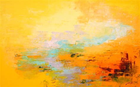 Yellow Landscape M Painting By Saroja Artmajeur