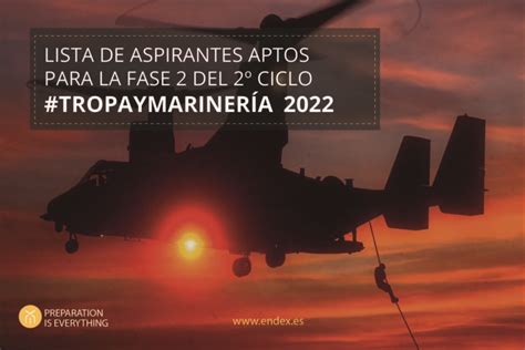 APTOS 2º CICLO TROPA Y MARINERÍA 2022 ENDEX