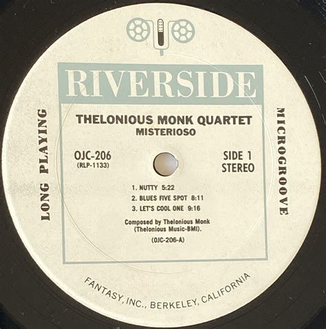 Yahoo オークション Thelonious Monk Quartet Misterioso レコード U