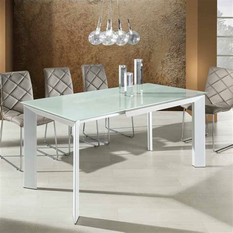 Mesa Con Tablero De Cristal Templado Pintado Blanco Zeno