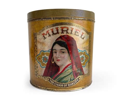 Vintage Cigar Tin Muriel Canister Cigar Humidor Tobacco Etsy