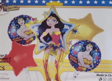 Set Globos Metalizados Mujer Maravilla Wonder Woman Meses Sin Inter S