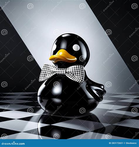 Trendy Black Duck With Bow Tie By Karl Lagerfeld Stock Illustration