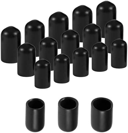 Uxcell Pcs Round Rubber End Caps Black Vinyl