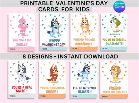 Bluey Valentines Card Bluey Valentine Day Bluey Etsy Australia