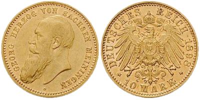 20 Mark Goldmünze Georg II 1889 J 277 Sachsen Meiningen Muenzen eu