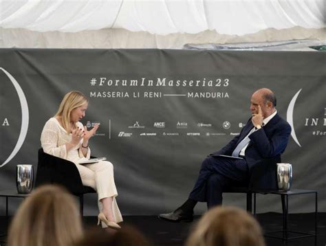 Giorgia Meloni Intervistata Da Bruno Vespa Al Forum In Masseria Dago