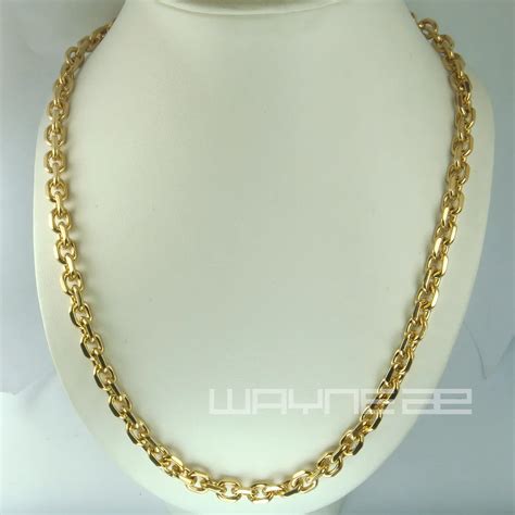 6mm Mens 18k Gold Filled Yellow Link Chain Necklace 50 80cm Lengths From Af805 9 39 Dhgate