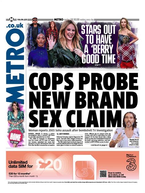 Metro Front Page Th Of September Tomorrow S Papers Today