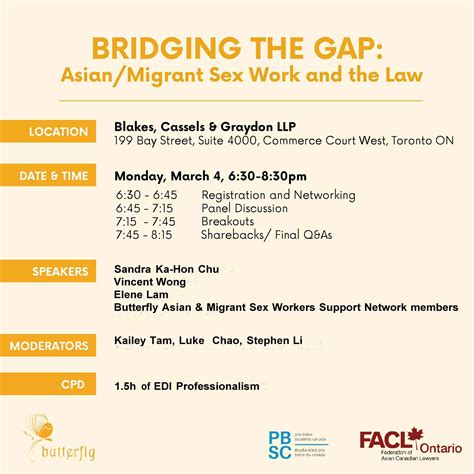 Bridging The Gap Asianmigrant Sex Work And The Law Facl Ontario