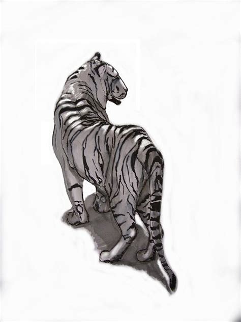 Tiger Pose Digital Art by Alfredo Lozano