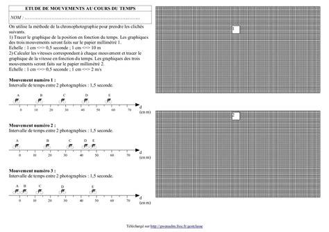 Chronophotographie Mouvement PDF Cours Exercices Examens