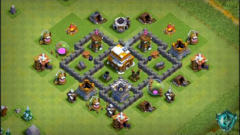 BEST Town Hall 4 base with Copy Link - Clash of Clans - Base of Clans