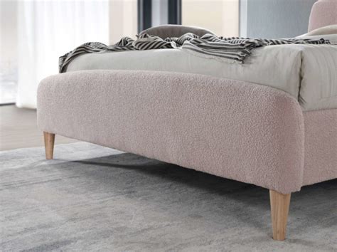 Birlea Otley Ft Double Blush Pink Teddy Fabric Bed Frame By Birlea