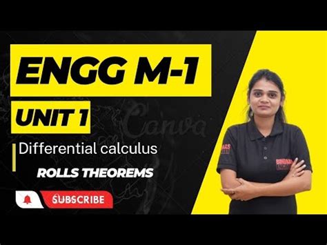 Engg M1 Unit 1 Rolls Theorem YouTube