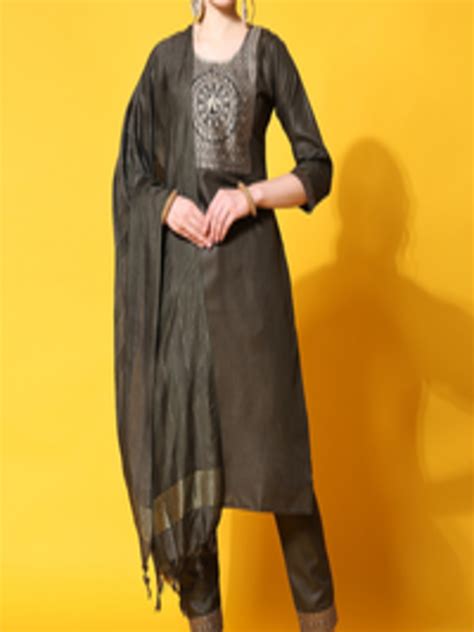 Buy Kalini Ethnic Motifs Yoke Design Regular Kurta With Trousers With