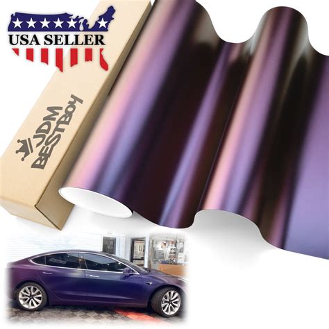 Purple Blue Chameleon Matte Color Flip Car Vehicle Vinyl Wrap Sticker