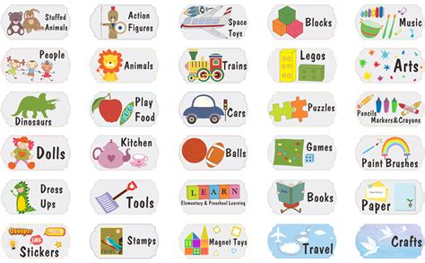 Mozamycreative Kids Toy Room Organization Labels Toy Bin Labels Toy