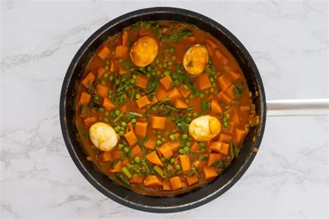 Creamy Keralan Coconut Egg Curry With Sweet Potatoes And Spinach