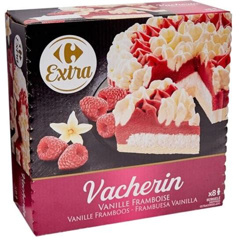 Dessert glacé Vacherin vanille framboise CARREFOUR EXTRA la boite de