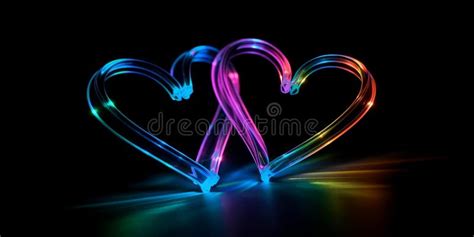 Glowing Heart Shape Generative Ai Stock Illustration Illustration