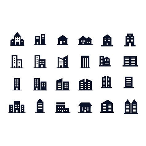 Buildings Icons Vector Design 6552558 Vector Art At Vecteezy