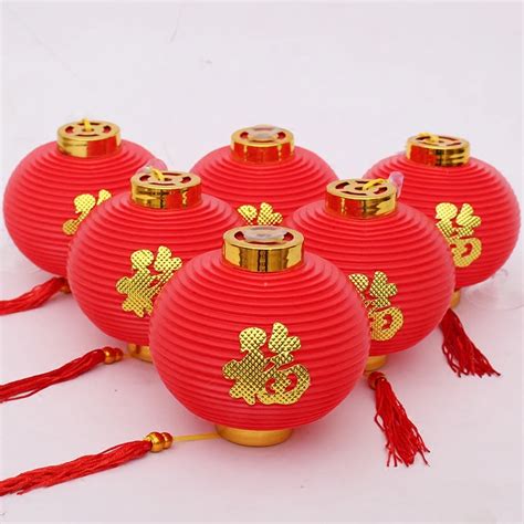 6 pçs tradicional chinês vermelho lanterna ornamentos para weddingparty