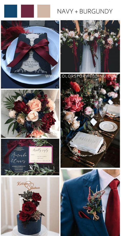 Navy Blue And Burgundy Wedding Colors Ideas