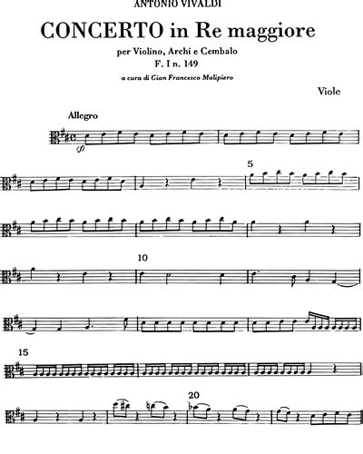 Concerto In Re Maggiore RV 205 F I N 149 Tomo 331 Violin 2 Sheet