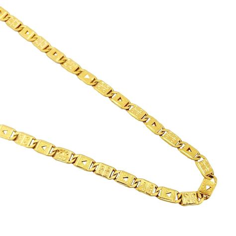 Geometric Design K Gold Chain For Men